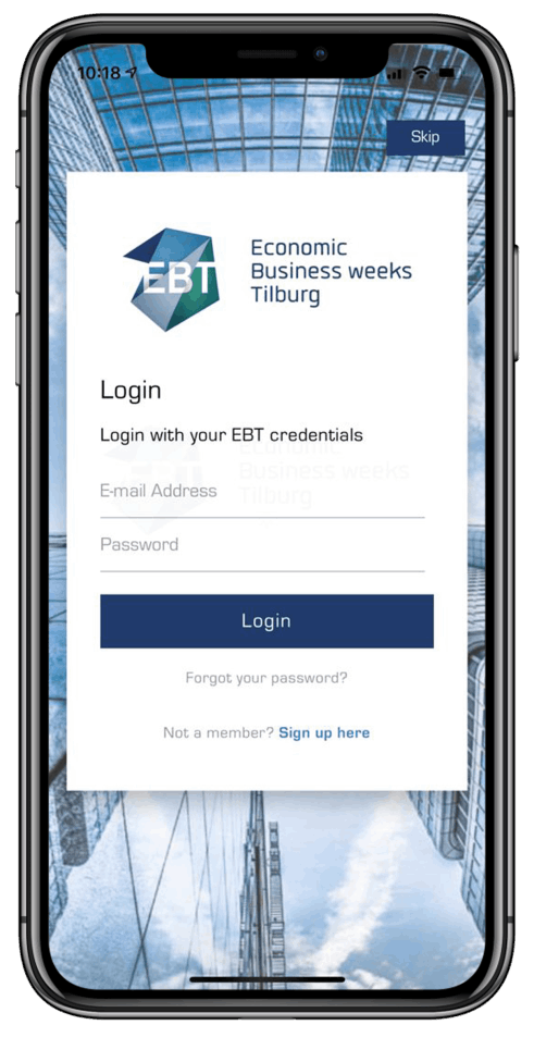 EBT app — persoonlijke login