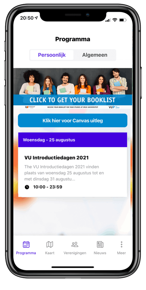 Persoonlijk programma — VU Introductiedagen app